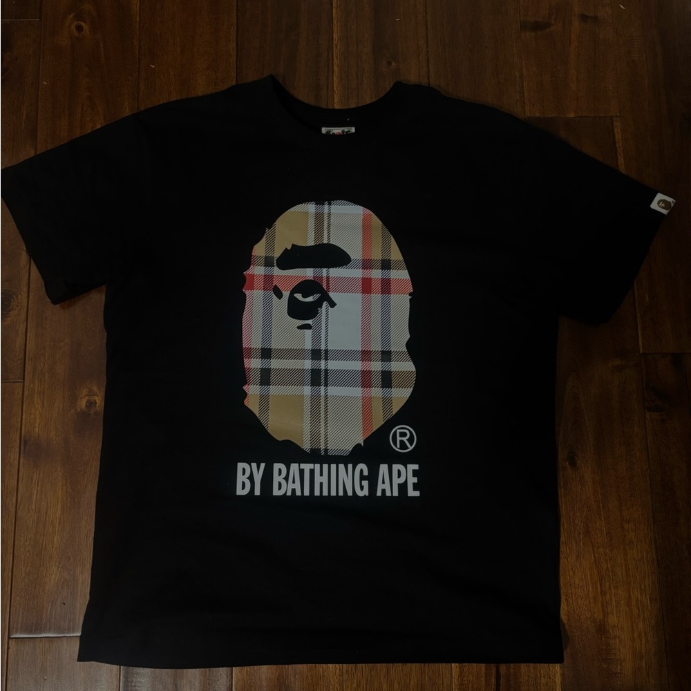 Bape Black and Plaid Graphic Tee